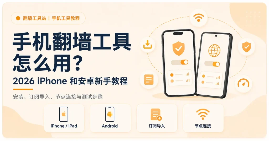 手机翻墙工具怎么用？2026 年 iPhone 和安卓新手教程