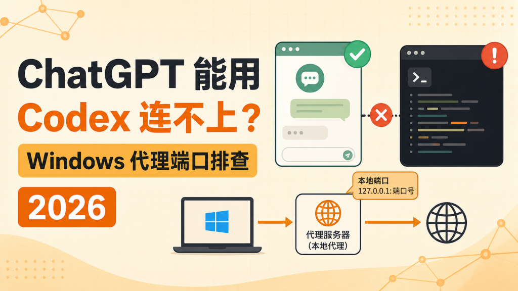 ChatGPT 能用但 Codex 连接不上？Windows 代理端口修复教程（2026）