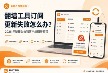 翻墙工具订阅更新失败怎么办？2026 年链接失效和客户端刷新教程