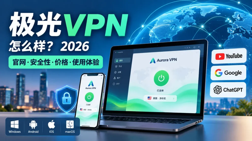 极光VPN怎么样？2026 官网、安全性、价格及使用体验