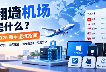 翻墙机场是什么？2026 机场订阅、节点、VPN区别与新手避坑指南