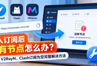 导入订阅后没有节点怎么办？2026 V2RayN、Clash订阅为空完整解决方法