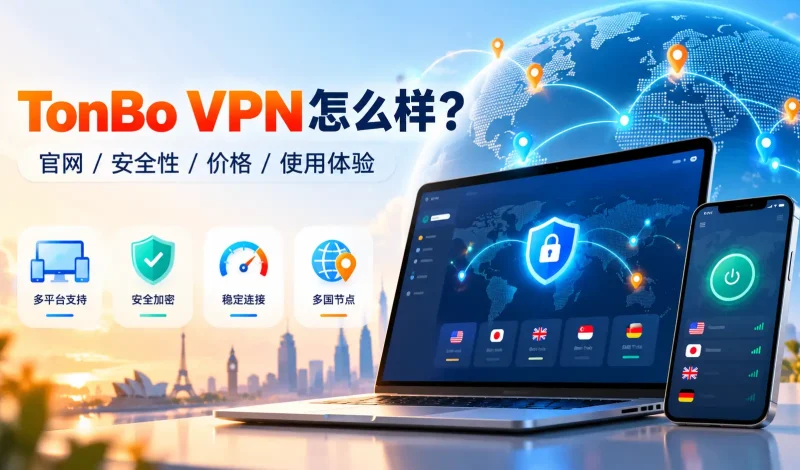 TonBo VPN怎么样？2026 通博VPN官网、安全性、价格及使用体验